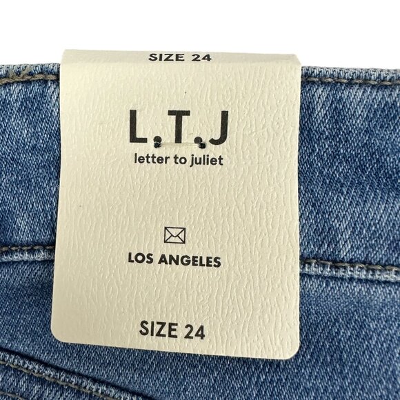 Letter To Juliet Womens Distressed Medium Wash High Waisted Jeans Size 24 - Picture 3 of 9